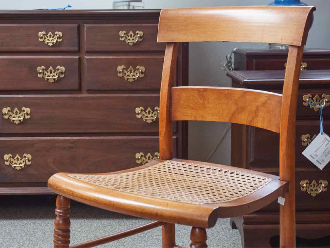 Pair of Caned Seat Side Chairs