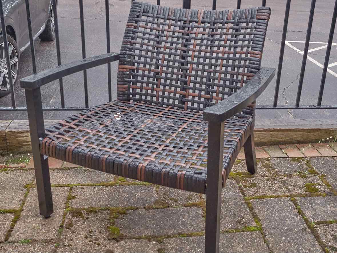Frontgate Outdoor Set 'Isloa' Black Aluminum & Black Walnut Wicker