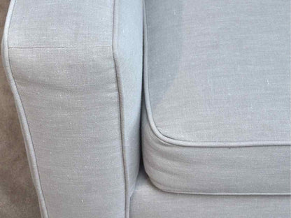 Pair of Light Grey Upholstered Club Chairs with Espresso Finish Legs