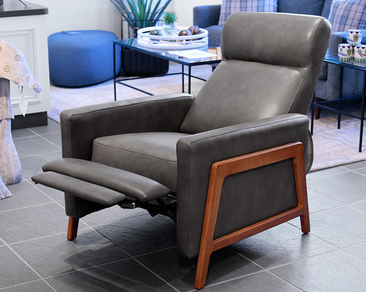 Gray Leather Recliner