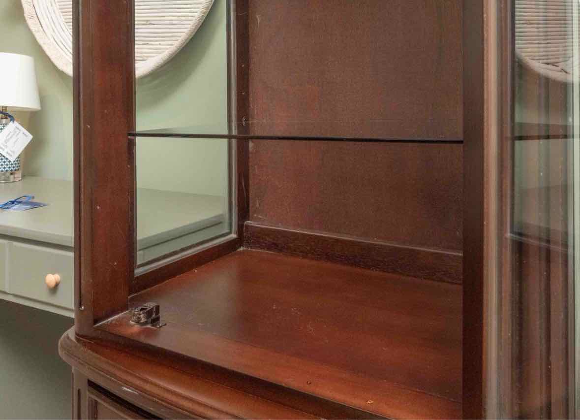 Euroclassique Mahogany Finish Curio Display Cabinet