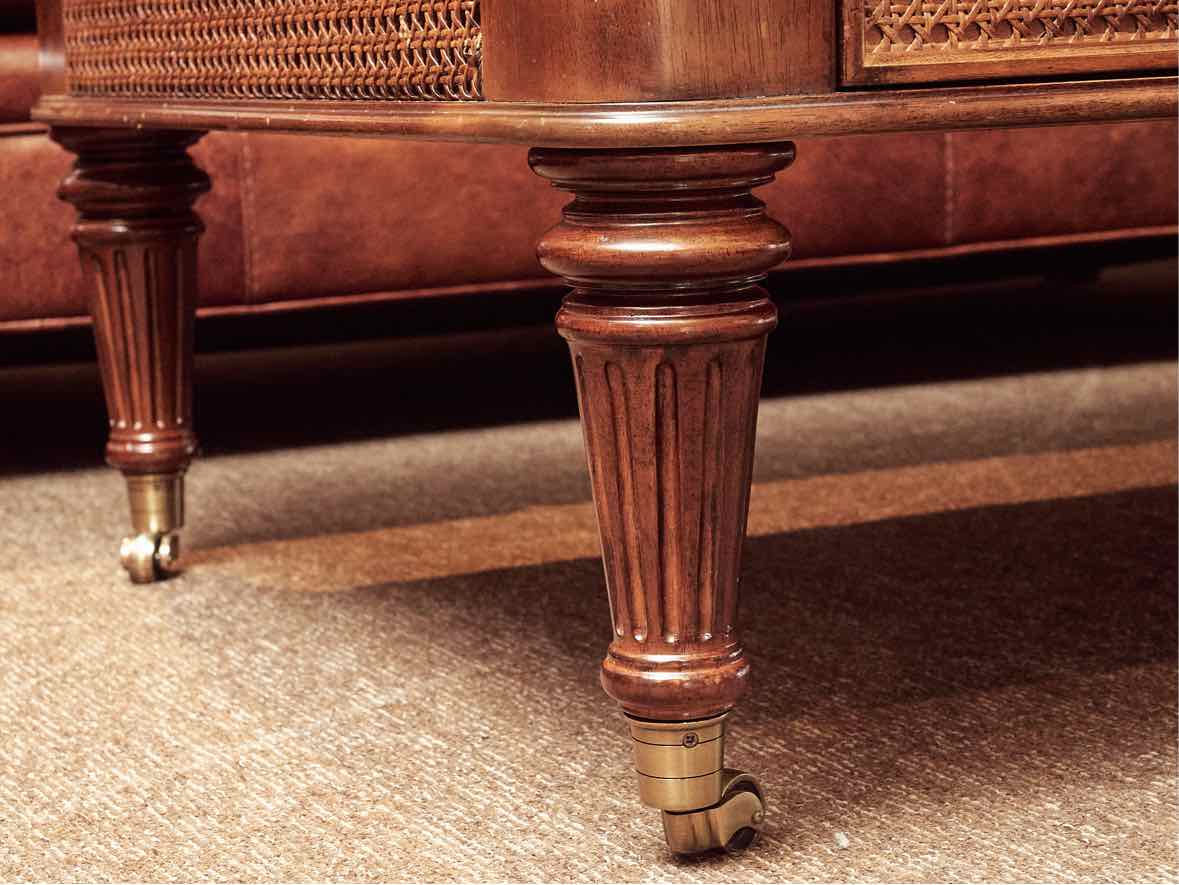 Ralph Lauren Mahogany Cocktail Table with Brass Casters