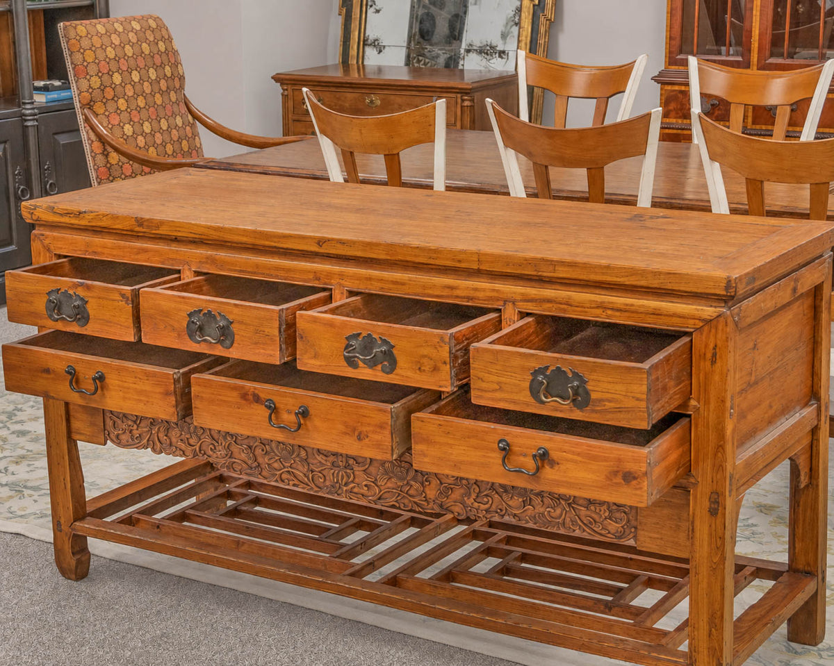 Asian Altar Table W/ Ornate Carving Details