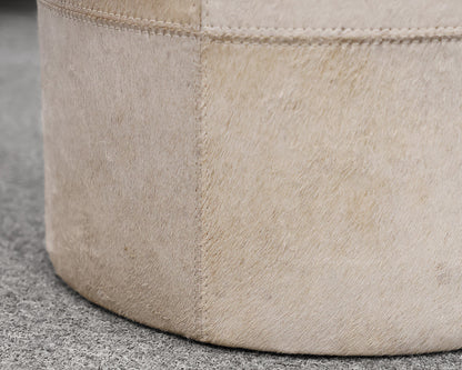 Round Cowhide Poof