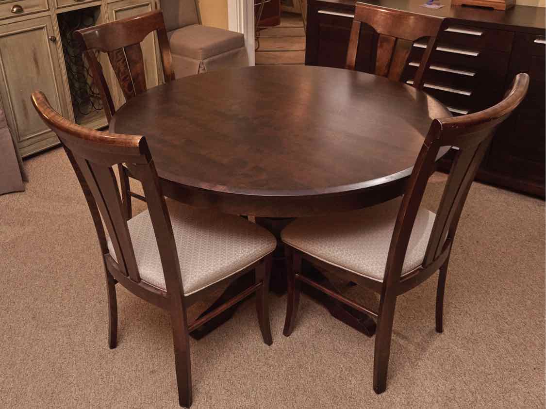 Canadel  Espresso Finish Round Pedestal Table &  4 Chairs