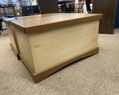 Lift Top Storage Trunk in Cream Finish