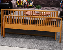 Charles Webb Queen Bed in Light Finish Oak with Storage Drawers