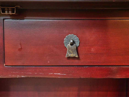 Asian Red Finish 2 Door,2 Drawer,2 Shelf Accent Chest