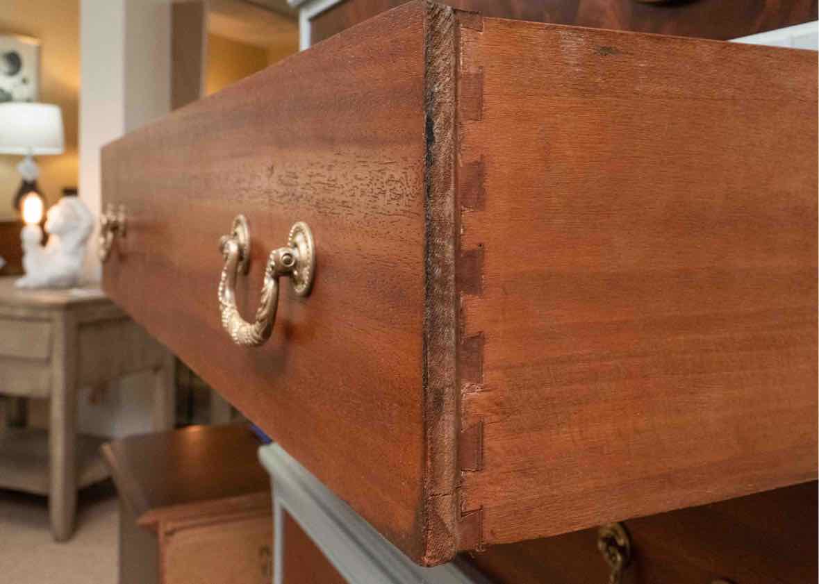 Mahogany 3 Over 2 'Ice Blue' Finish Chest