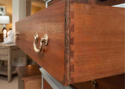 Mahogany 3 Over 2 'Ice Blue' Finish Chest