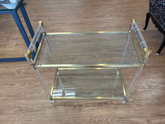 Acrylic and Brass Bar Cart