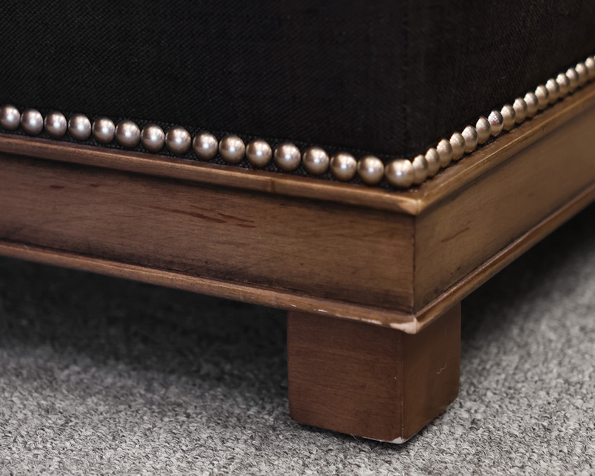 Custom Kravet Square Zebra Ottoman