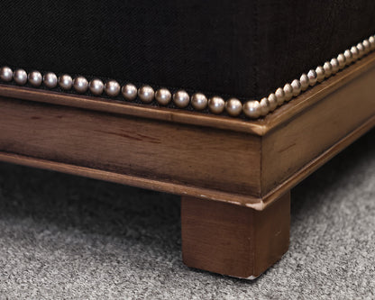 Custom Kravet Square Zebra Ottoman