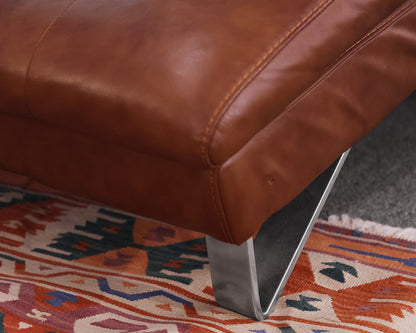 Caramel Bonded Leather Chaise
