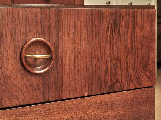 Bassett MCM Formica Laminated 2 Drawer Nightstand