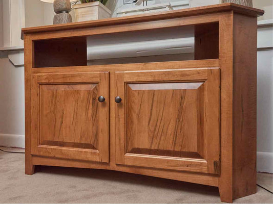 Custom Corner' Wormy Maple' 2 Raised Panel  Doors  Media Furniture