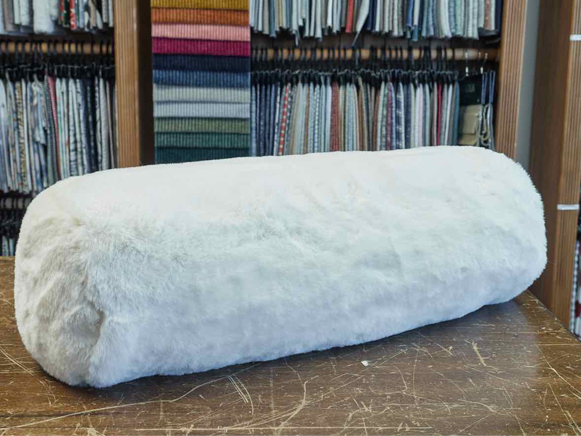 Winter White Faux Fur Lumbar Pillow