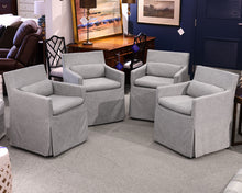 Set of 4 Restoration Hardware 'Belgian' Slipcovered Slope Arm Chairs