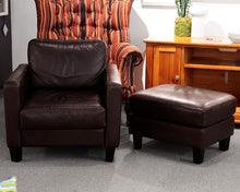 Boston Interiors Leather Chair With Ottoman
