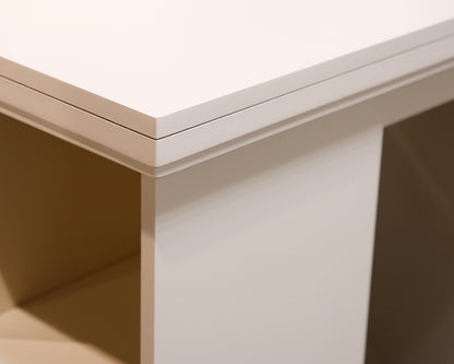 Painted Antique White Project Island With Two Stools