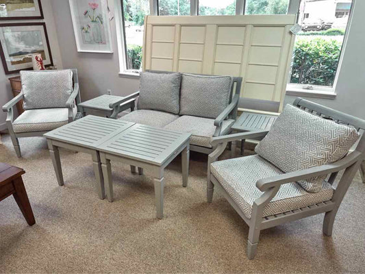 Indoor/Outdoor Set Refinish & Painted in Light Gray