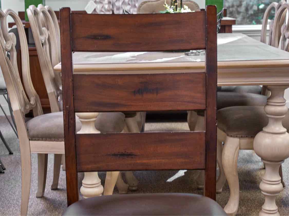 Dark Stain Slatback Dining Chair