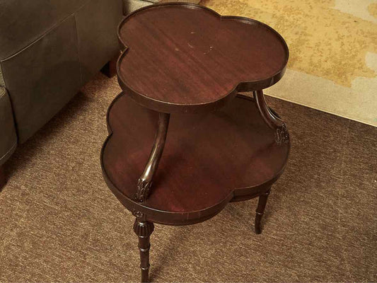 Mahogany Clover Shape Accent /Display Table
