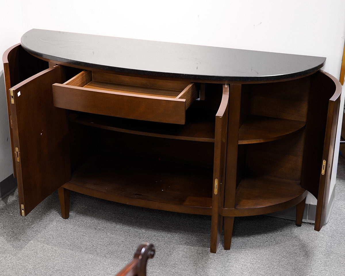 Demilune Table With Stone Top
