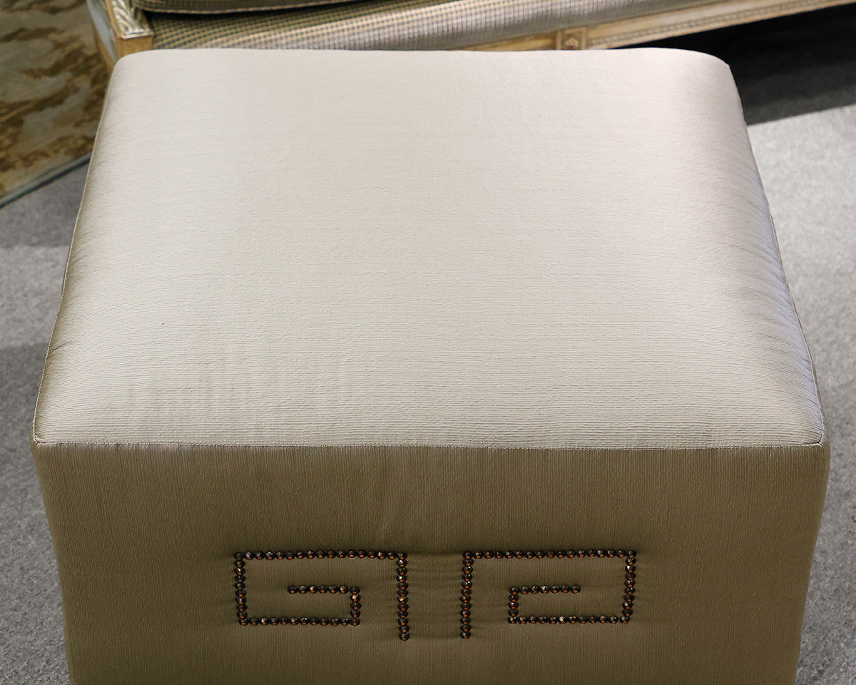 Custom Century Upholstered Square Ottoman