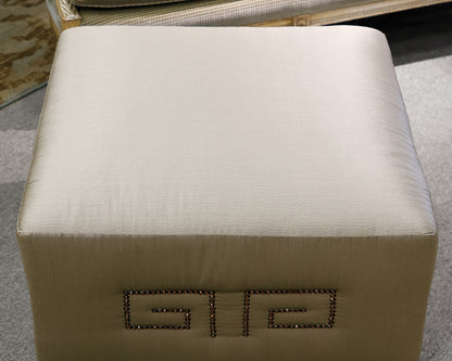Custom Century Upholstered Square Ottoman