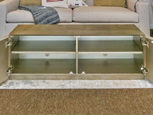 Mohr & McPherson 2 Door 2 Shelf Silver Metallic Rubbed Finish Media Furniture