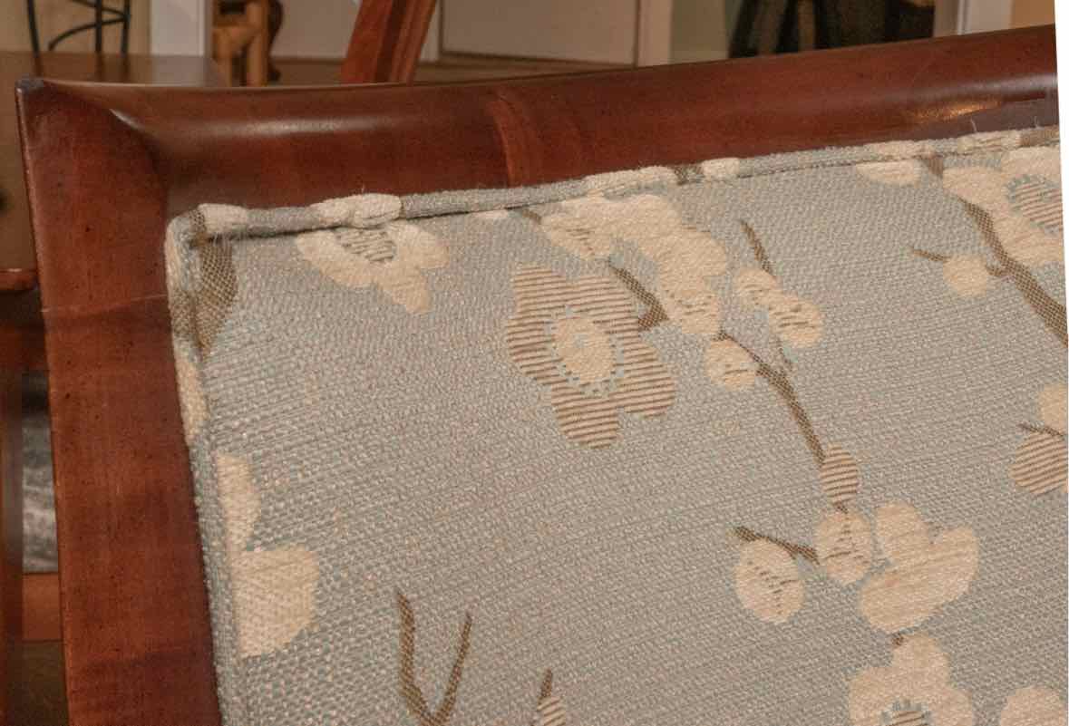 Pair of Transitional Slope Arm Cherry Blossom Motif Dining Chairs
