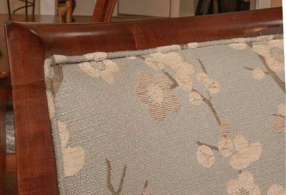 Lee Indrustries Pair of Slope Arm Cherry Blossom Motif Dining Chairs