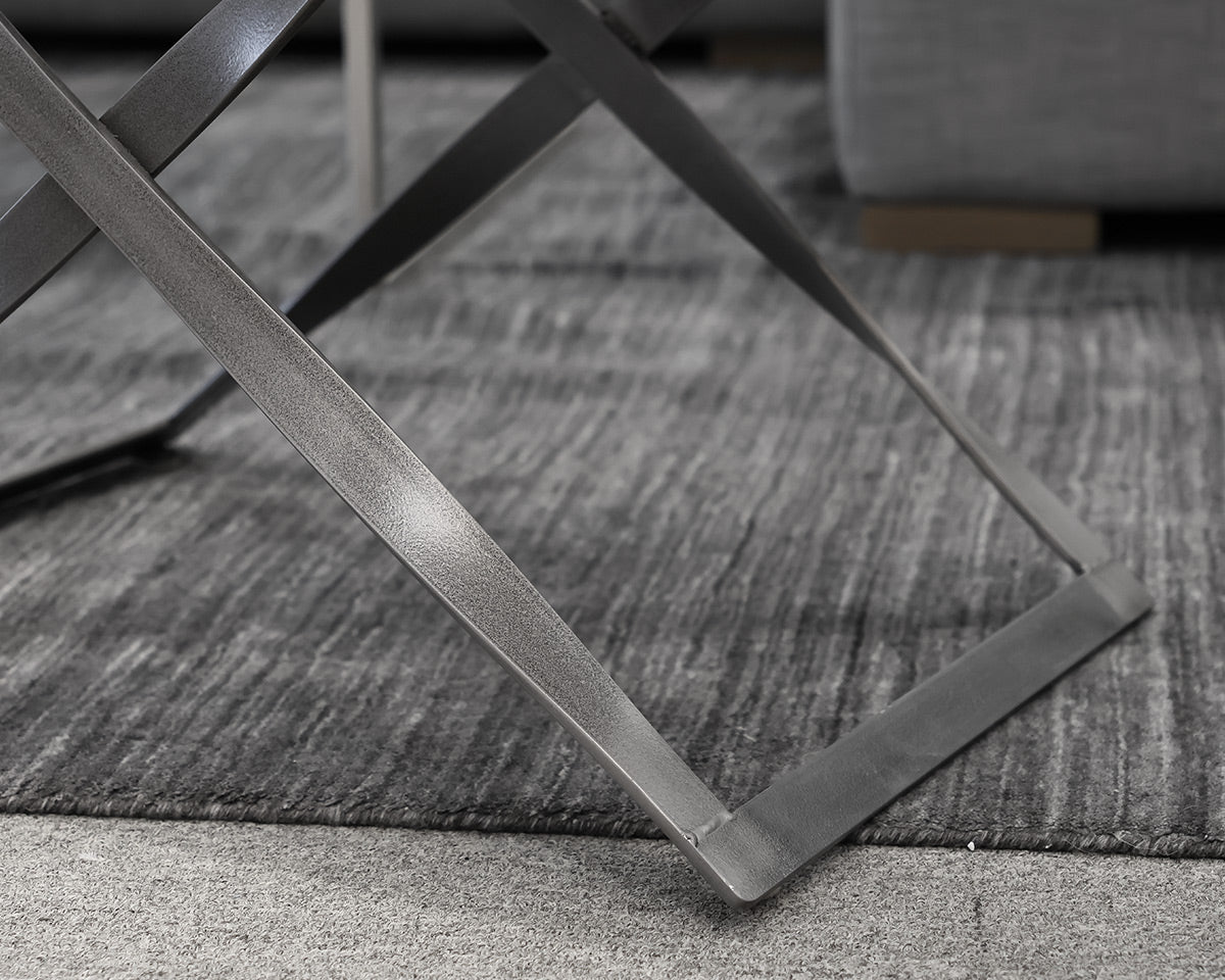 Faux Leather Criss Cross Bench