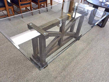 Jofran Reclaimed Wood Base  Dining Table with Rectangular Glass Top