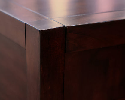 Geometric Dark Brown 5 Drawer Chest