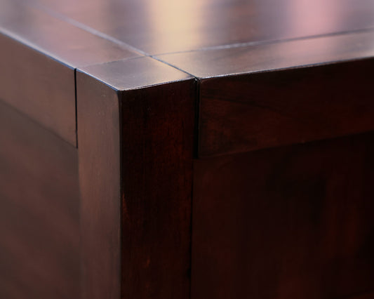 Geometric Dark Brown 5 Drawer Chest