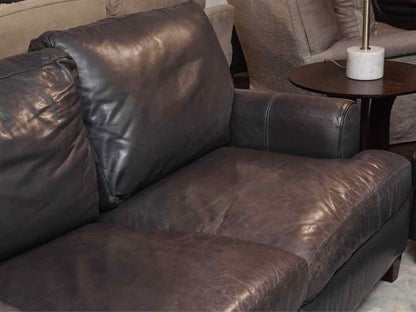 Bradington Young  Blue Grey Leather 2 Cushion Loveseat