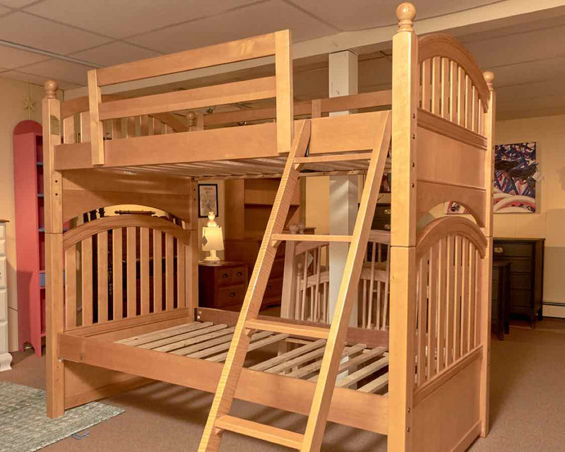 Stanley Maple Arched  Twin  Bunkbed Includes Ladder & Slat Rolls