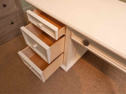 Stanley 'Young America' White  Desk with 4 Drawers & Side Chair