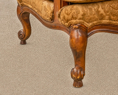 Thomasville Bergere Chair with Damask Tone on Tone Upholstery
