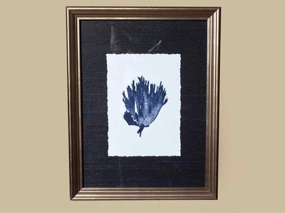 Coral Art Print On Grasscloth Driftwood Finish Frame III