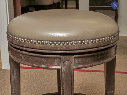 Set Of 3 Frontgate 'Anderson' Leather  Swivel  Counter Stools