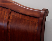 Queen Cherry Sleigh Bed Frame