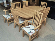 Vermont Hale  Oak Dining Table 2 Leaves , 8  Chair Set