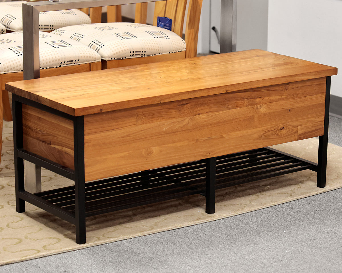 Crate & Barrel 'Teca' Storage Trunk-Bench