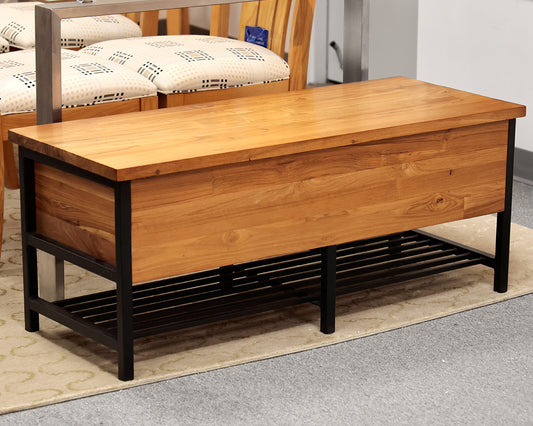 Crate & Barrel 'Teca' Storage Trunk-Bench