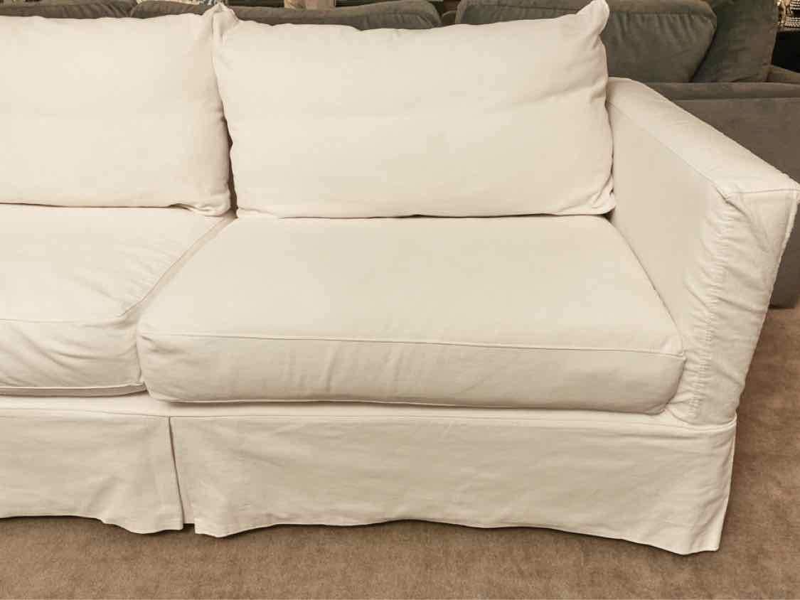 Crate & Barrel Slipcovered 2 Cushion  Sofa