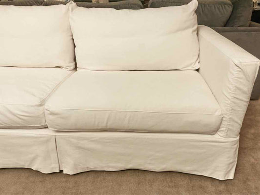 Crate & Barrel Slipcovered 2 Cushion  Sofa