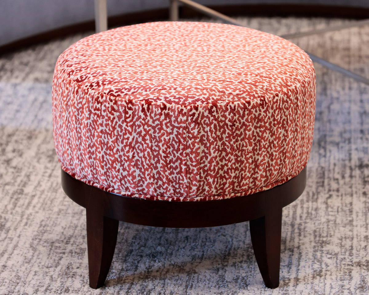 Custom Upholstered Hickory Chair Ottoman